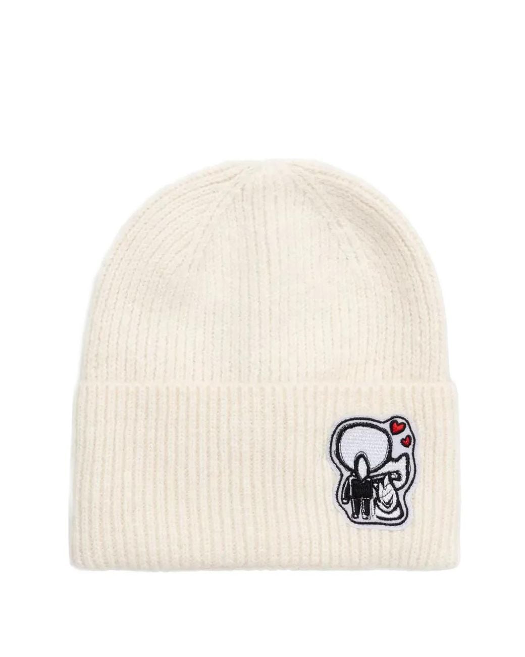 Karl Lagerfeld Natural Ikonik Beanie Mit Patch