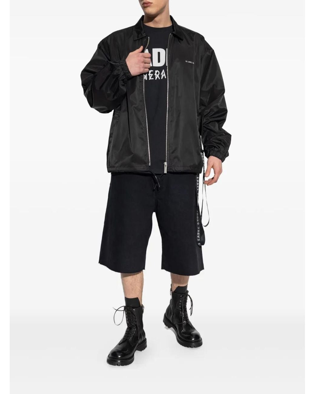 44 Label Group Black Tour Coach Jacket for men