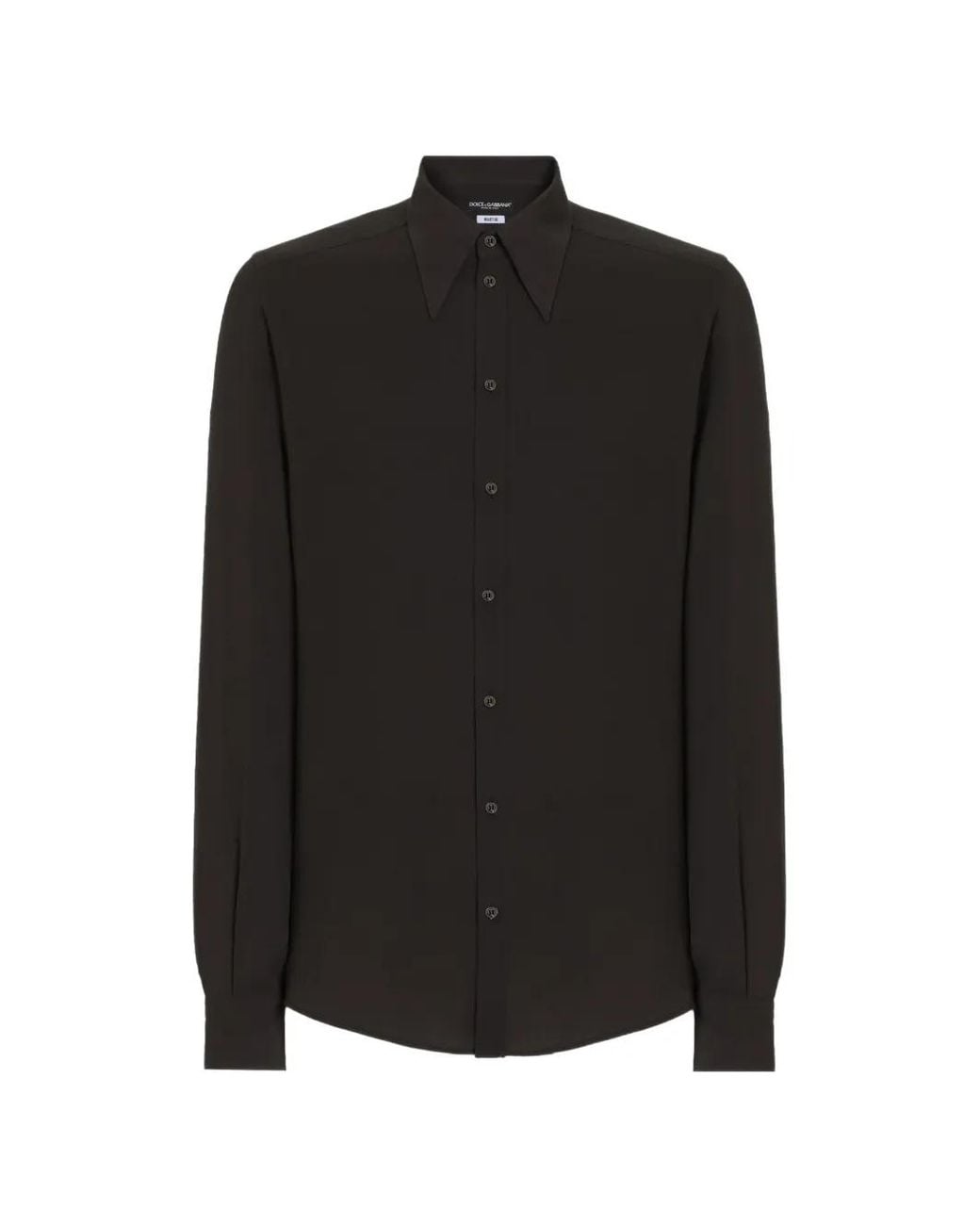 Dolce & Gabbana Black Crêpe-De-Chine Shirt for men