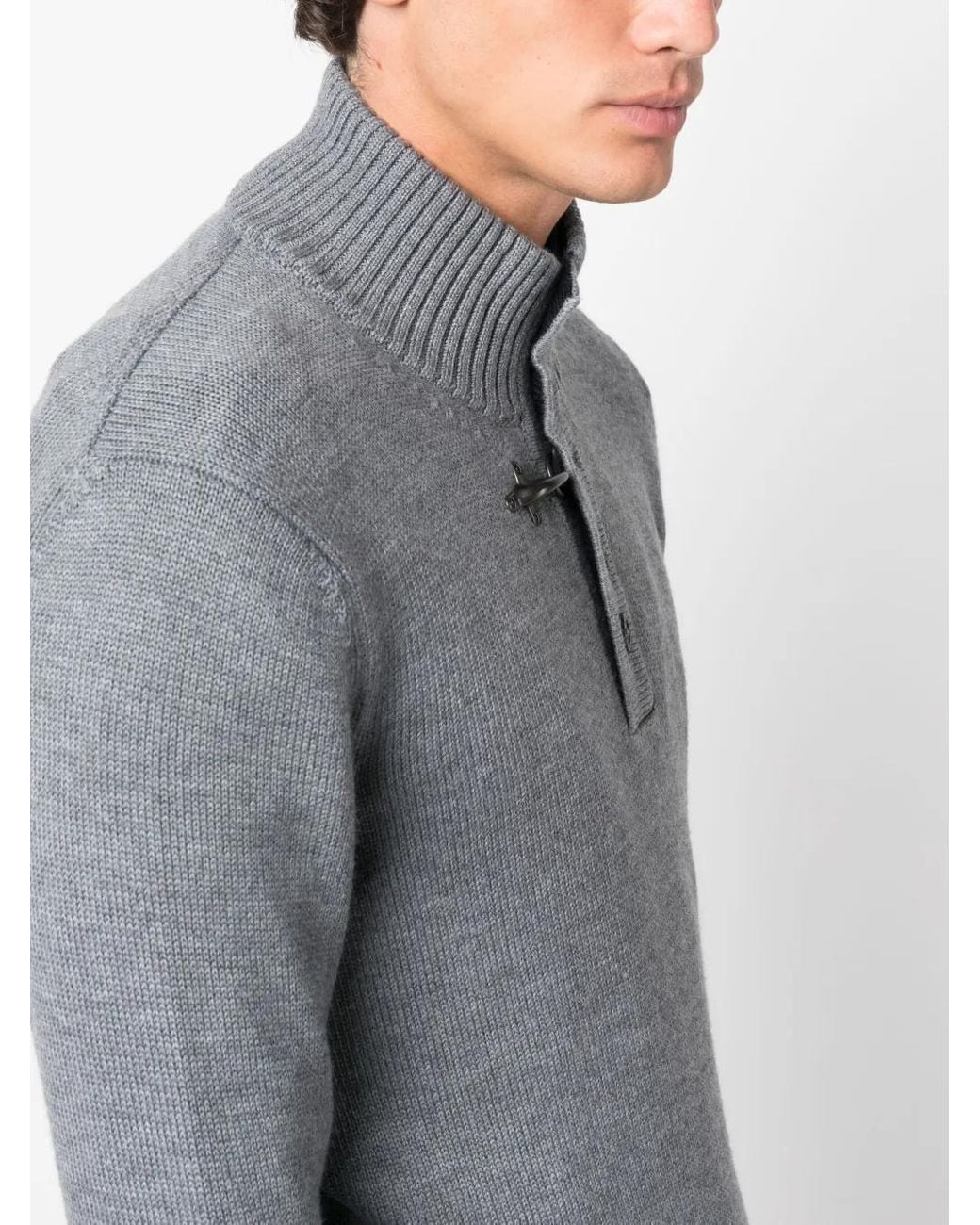 Pull En Laine À Col Montant Fay pour homme en coloris Gray