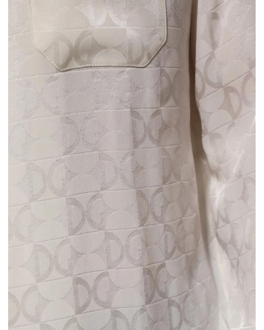 Dolce & Gabbana White Dg Logo Long-Sleeve Shirt for men