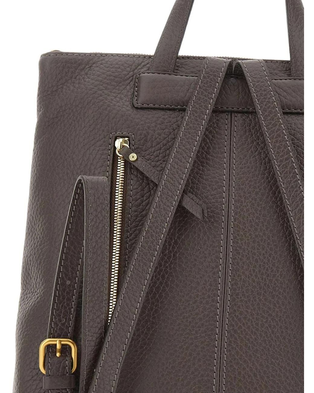 Gianni Chiarini Brown Large Sandra Grained Leather Backpack