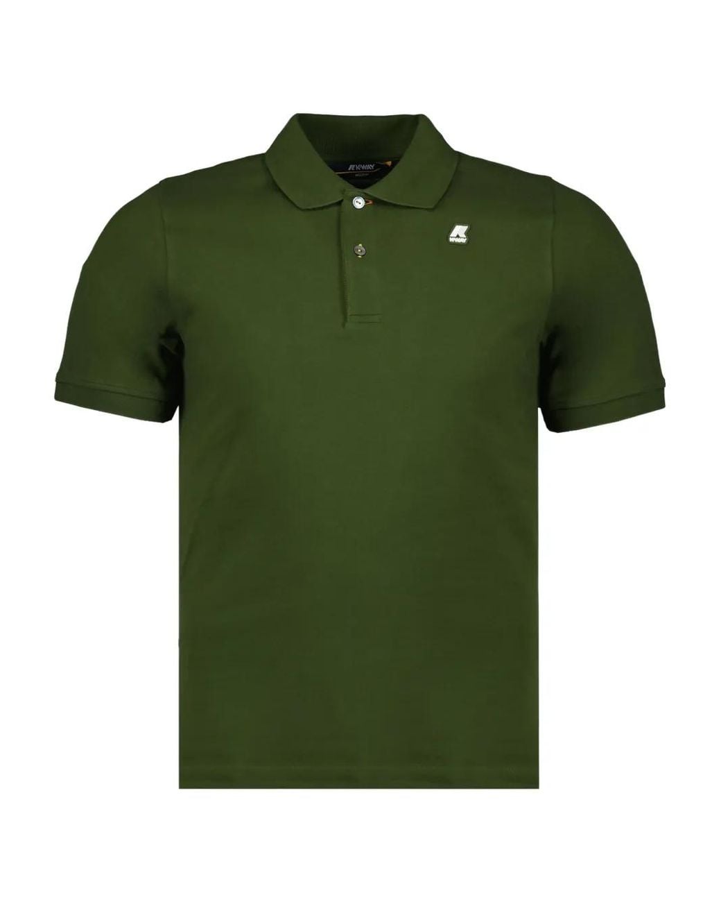 K-Way Green Polo À Deux Boutons Logo for men