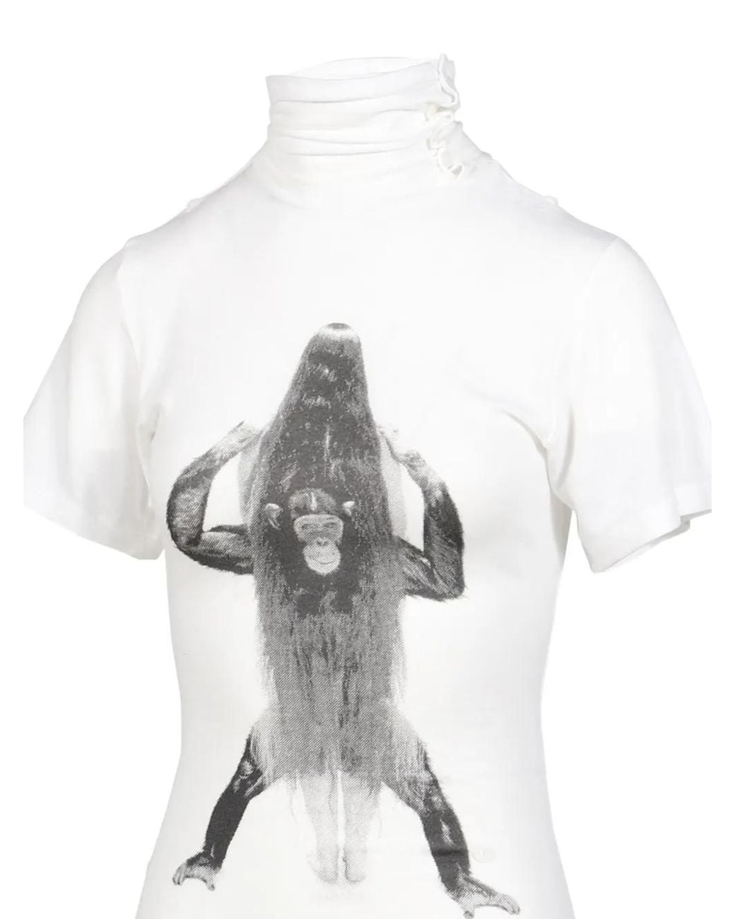 604SERVICE White Primate Turtleneck Mini Dress