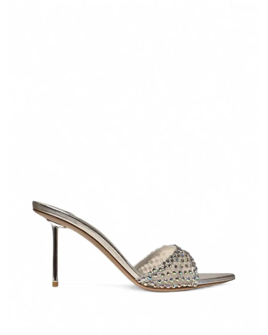 Le Silla Metallic Gilda Crystal-Embellished Pointed-Toe Sandals