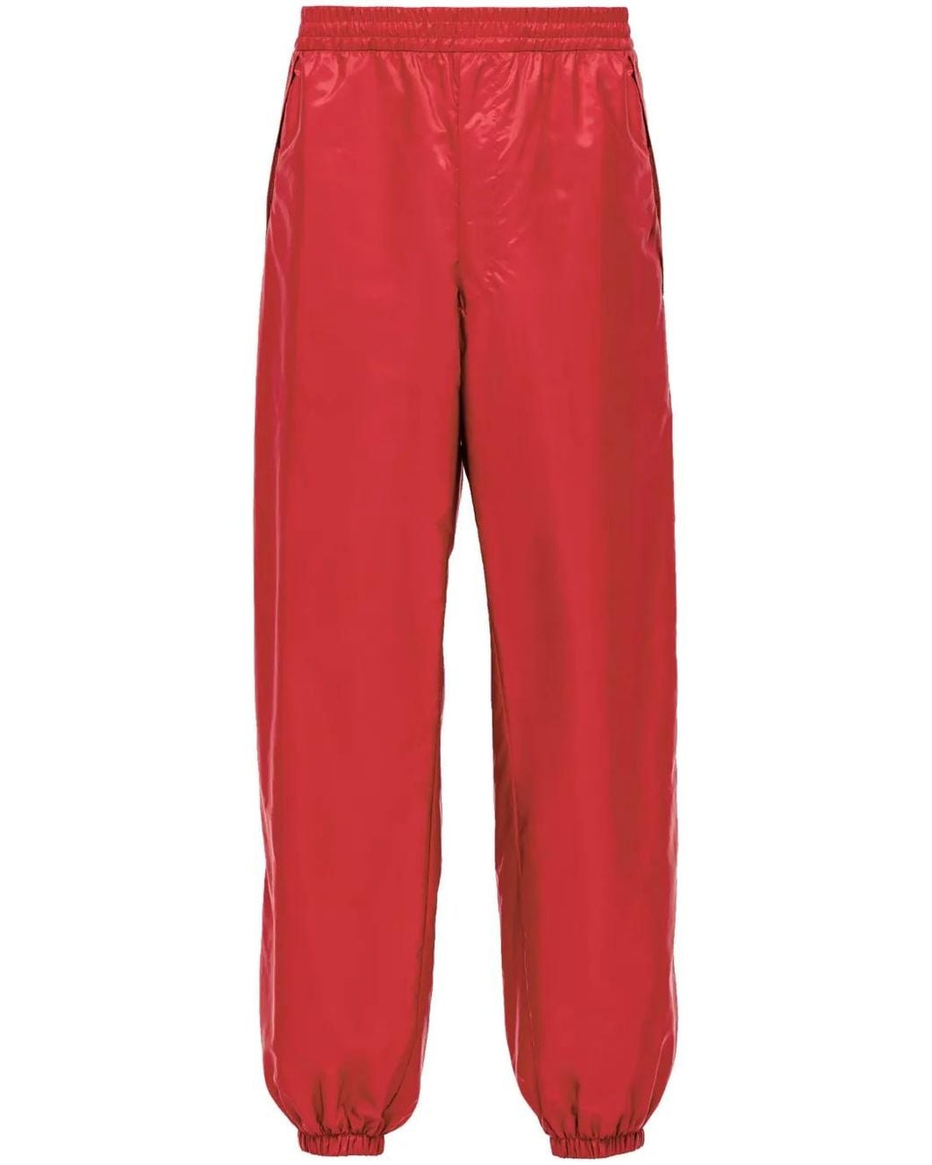 Prada Red Re-Nylon Track Pants for men