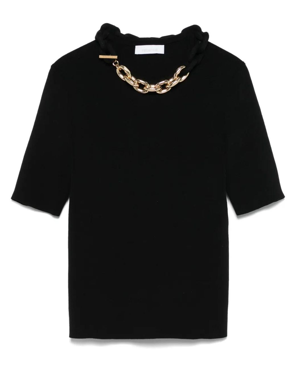Rabanne Black Chain Link-Detail Top