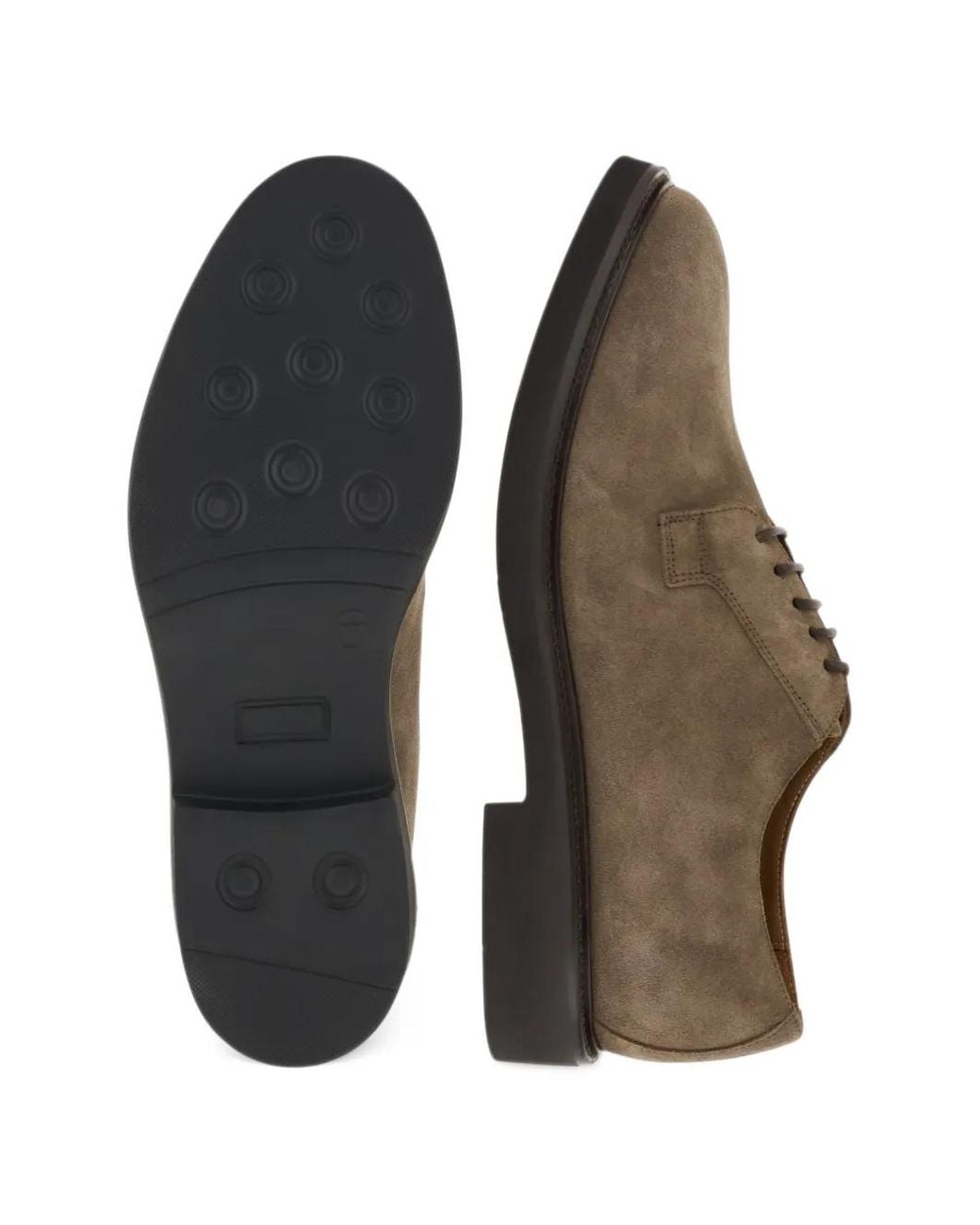 Boggi Brown Suede Derby Shoes for men