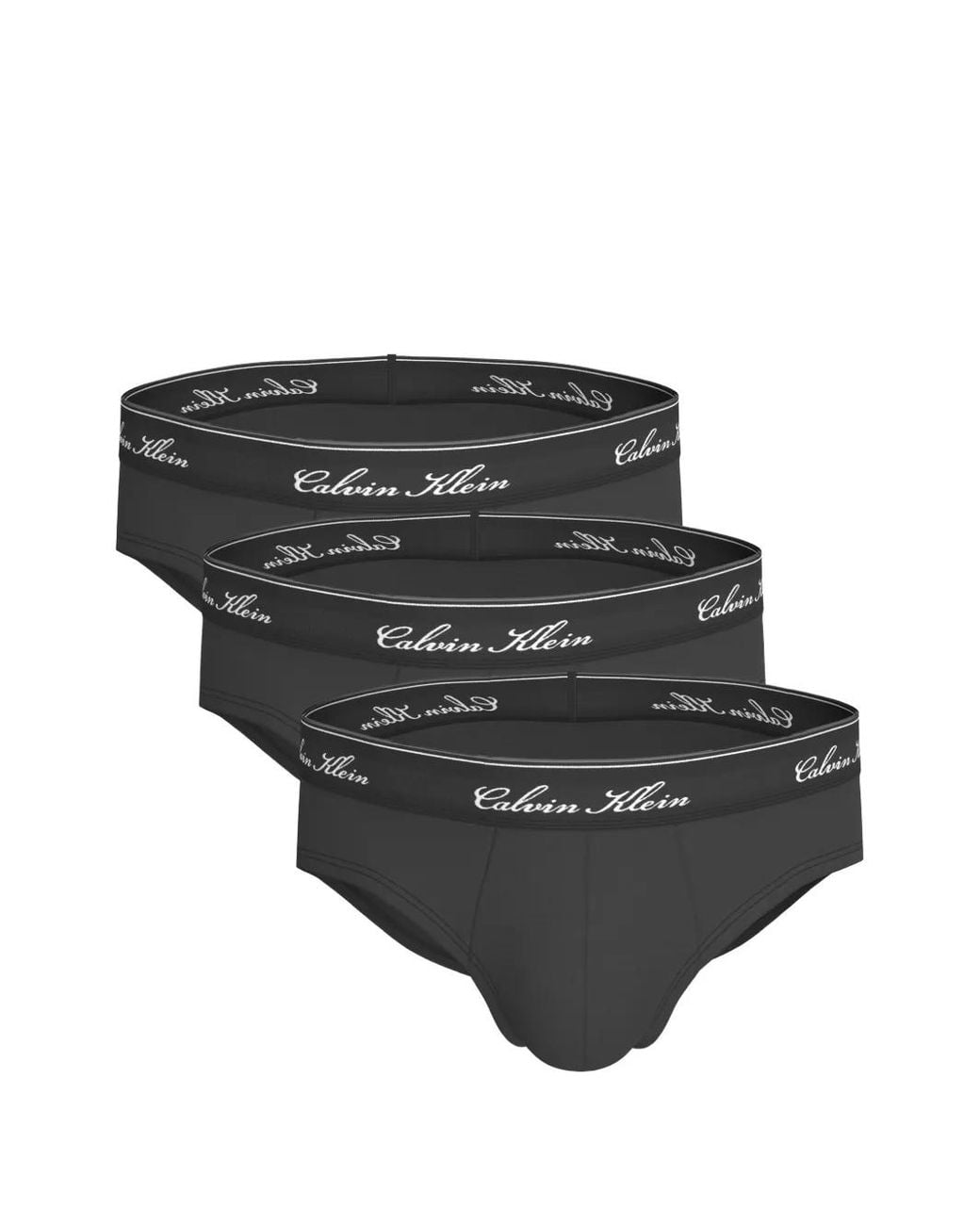 Calvin Klein Black Logo-Waistband Briefs (Set Of Three) for men