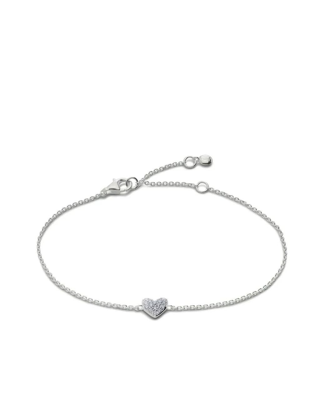 Monica Vinader White Heart-Charm Chain Bracelet