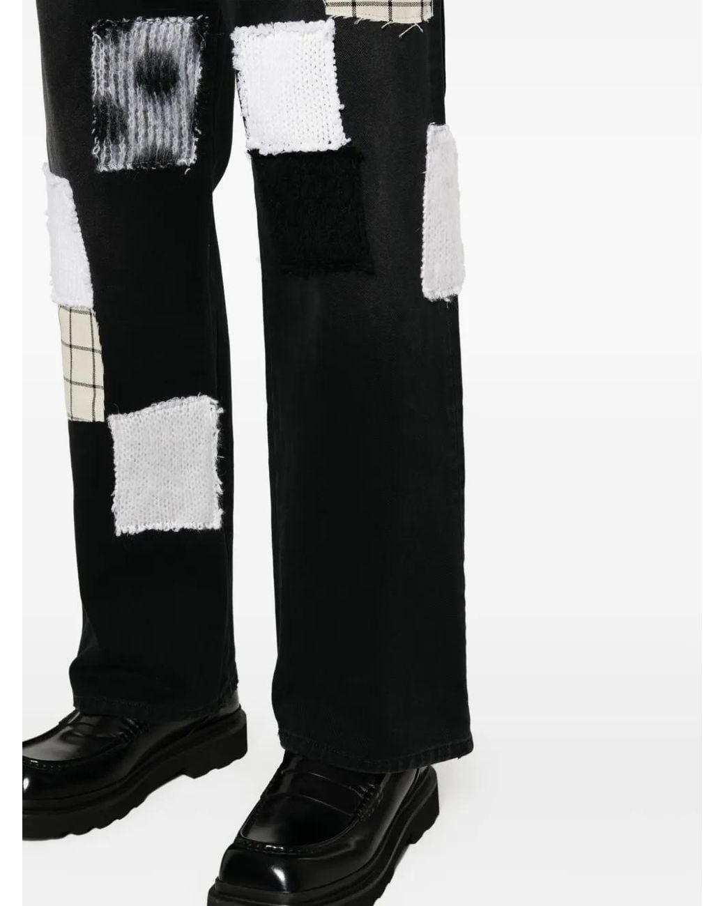Marni Black Patchwork Denim Jeans for men