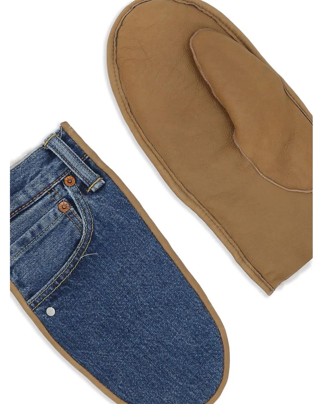 Bless Blue Panelled Gloves for men