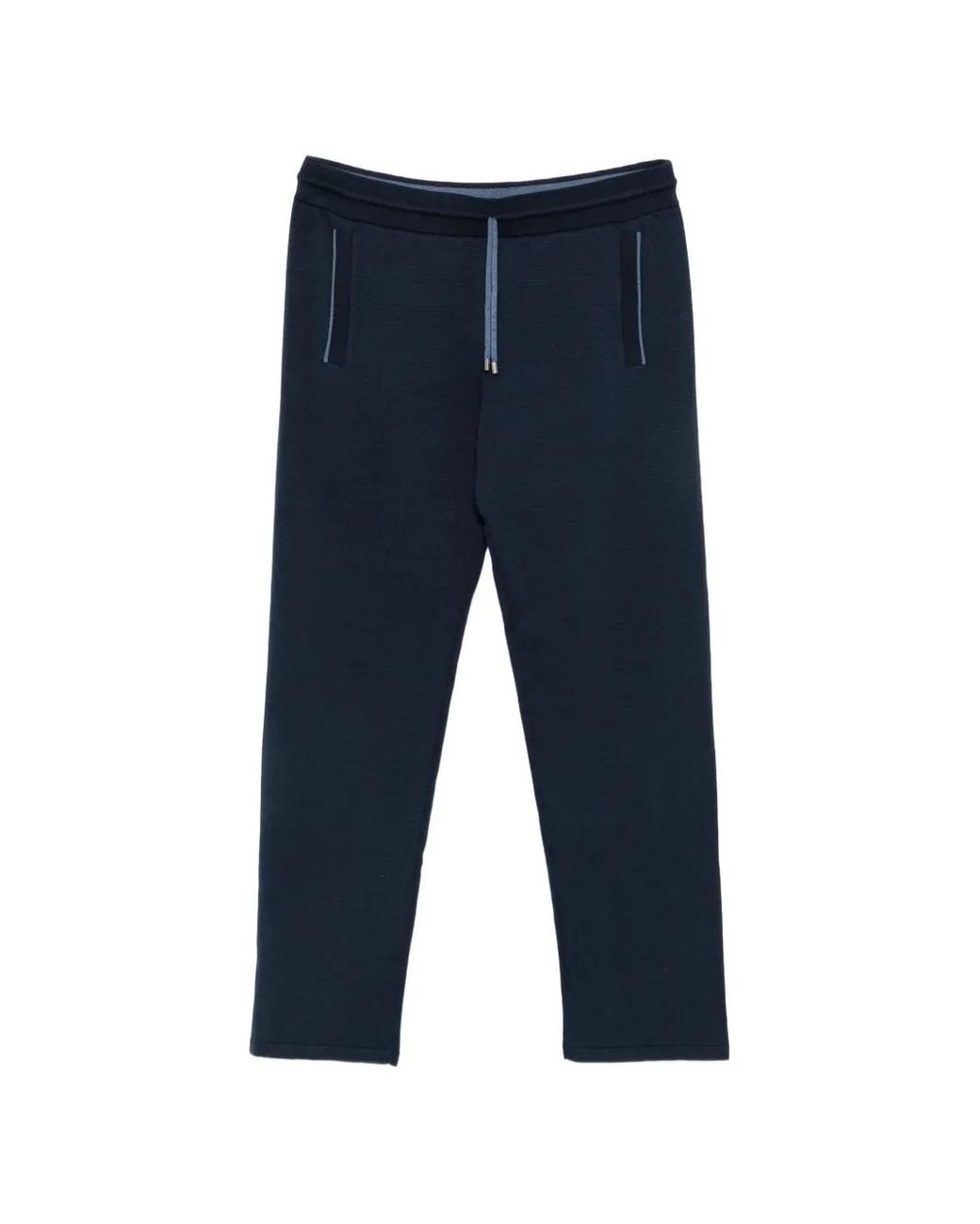 Cesare Attolini Blue Drawstring-Waist Track Pants for men