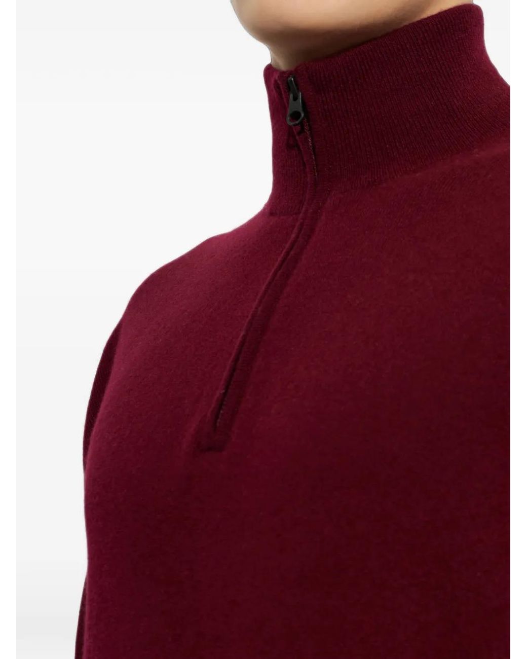 Lisa Yang Red Augustus Zip-Up Sweater for men