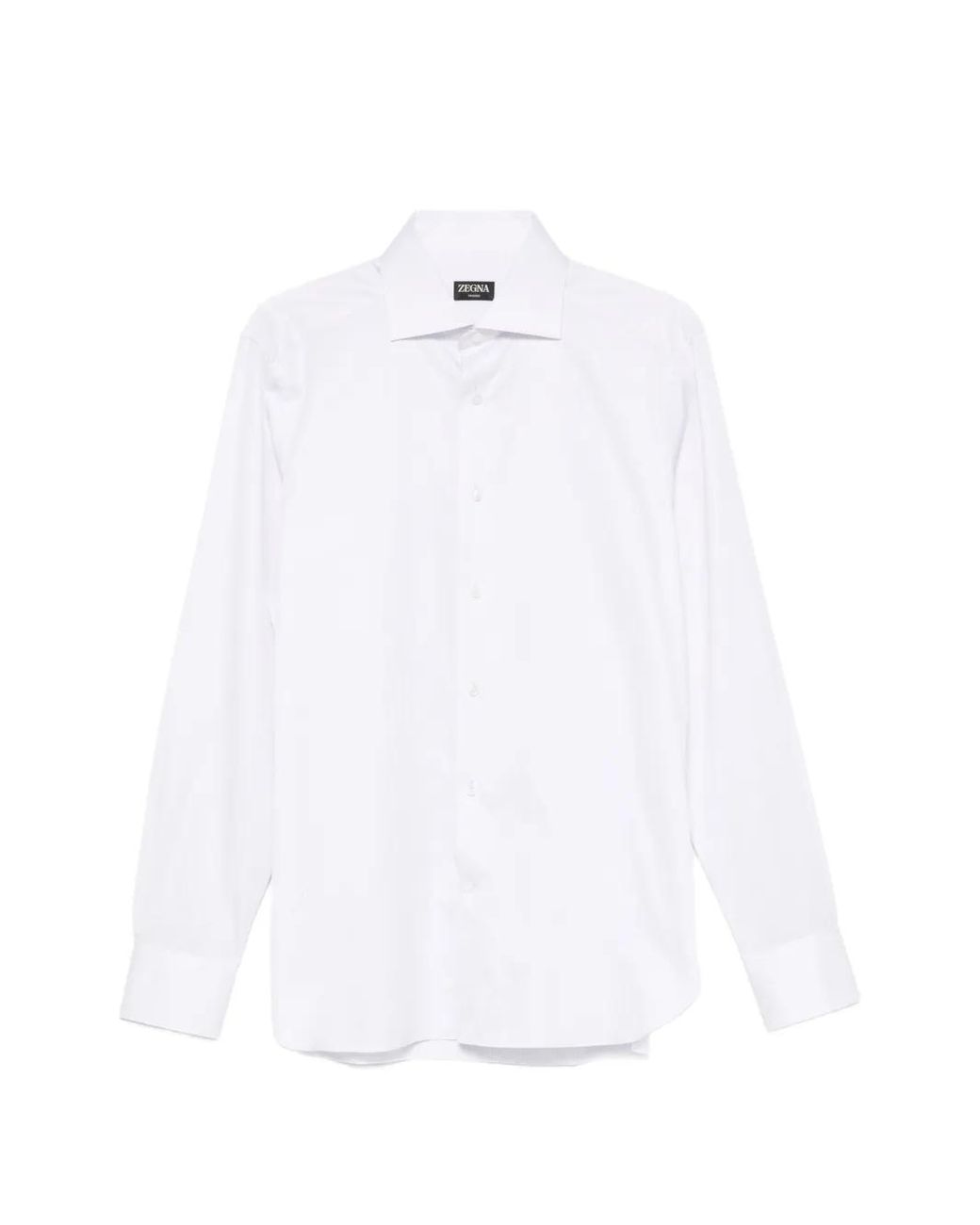 Zegna White Long-Sleeve Spread-Collar Shirt for men