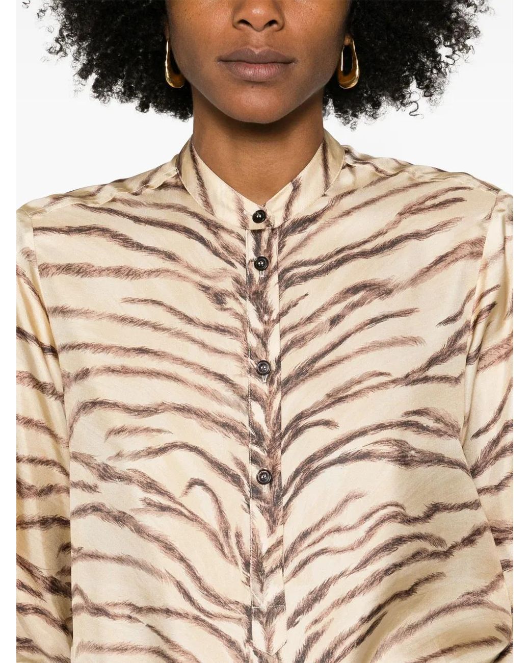 Stella McCartney Natural Tiger-Print Shirt