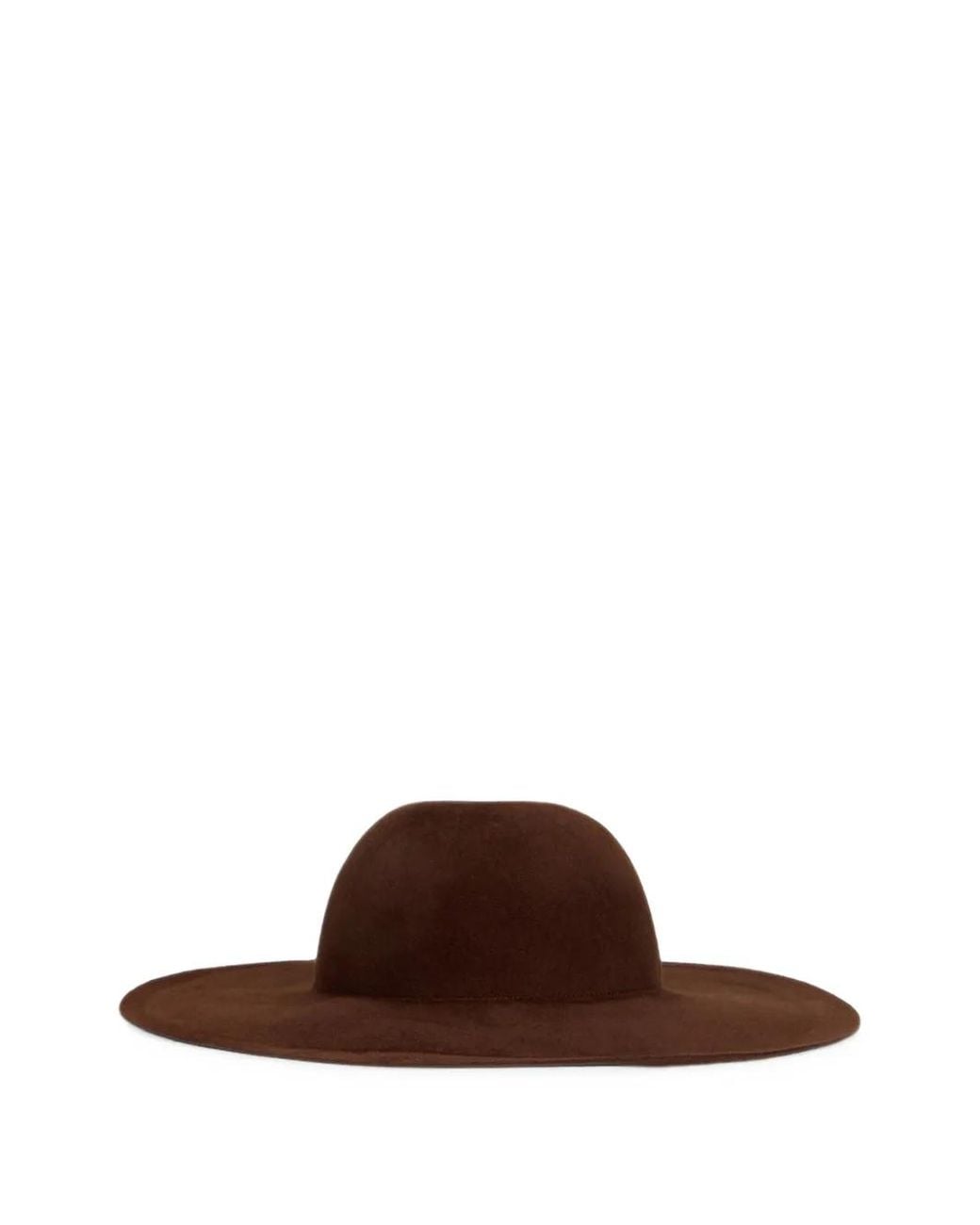 Alberta Ferretti Brown Wide-Brim Rounded-Crown Hat