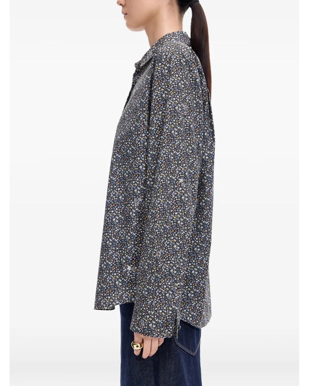 JNBY Gray Hemd Mit Blumenmuster