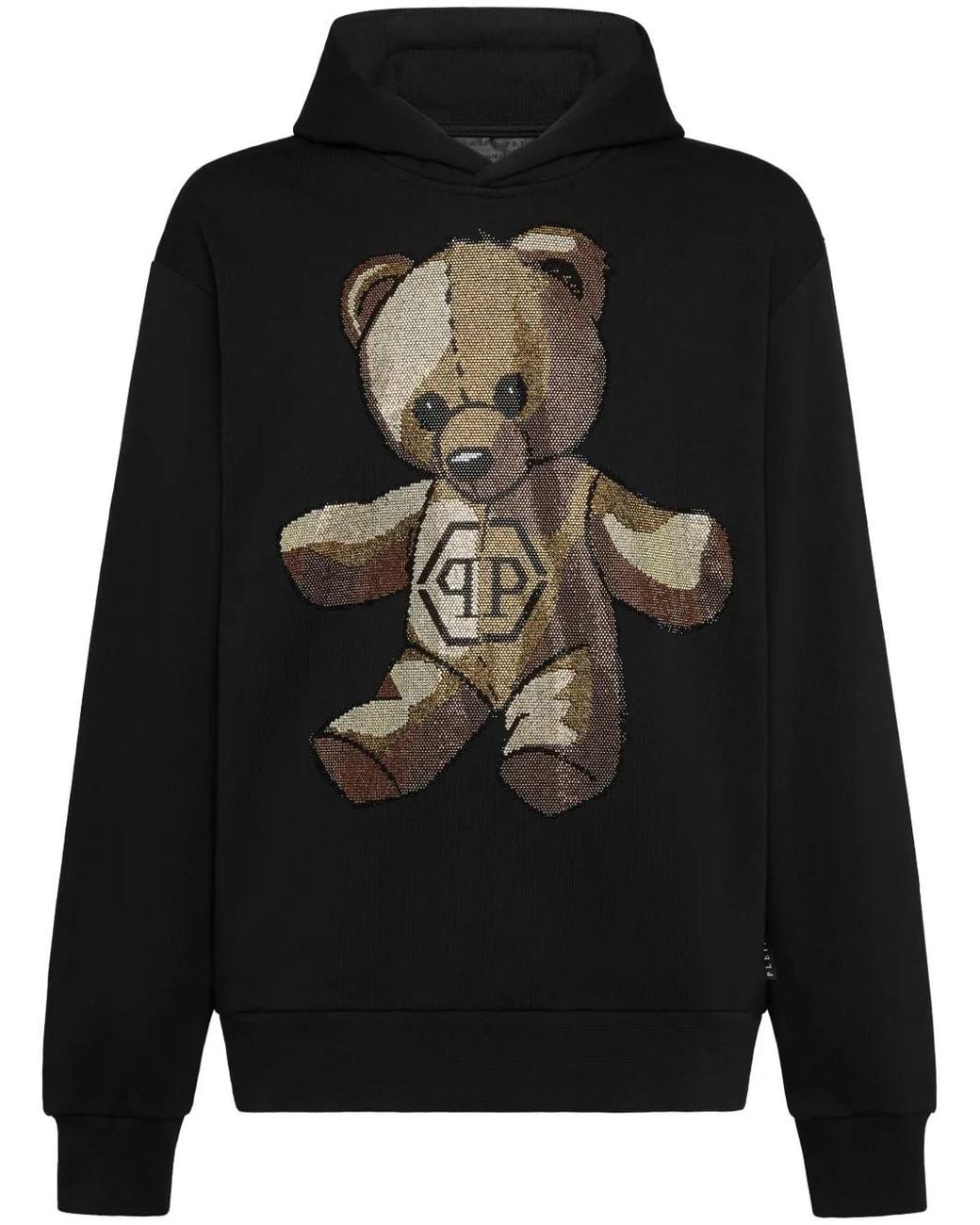 Philipp Plein Black Teddy Hoodie for men