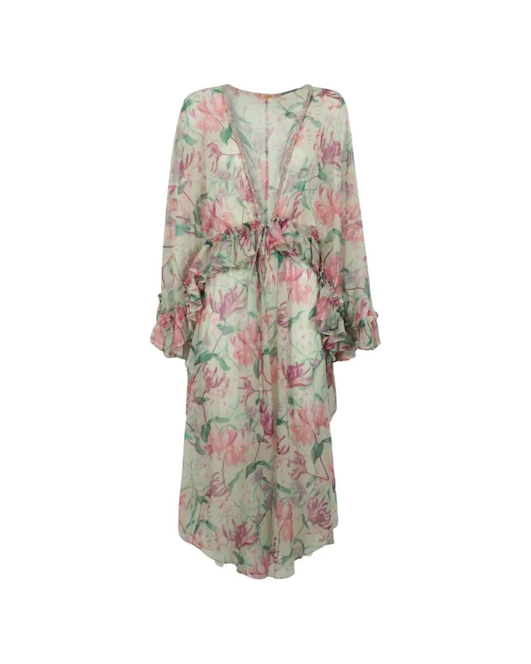 PATBO White Honey Flower Ruffled Robe