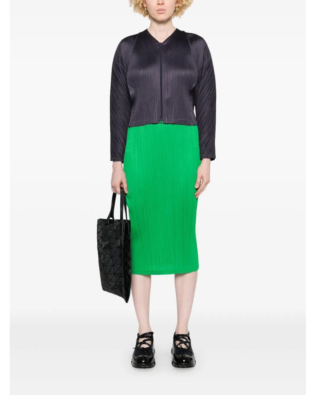 Pleats Please Issey Miyake Blue Lantern Jacket