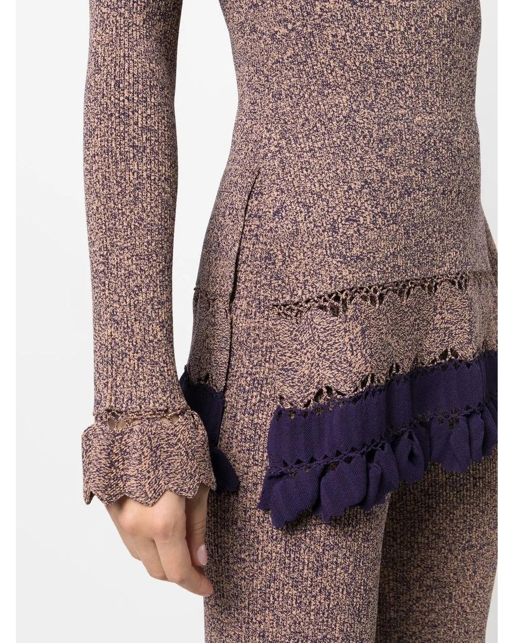 Pull Nervuré À Volants Ulla Johnson en coloris Brown