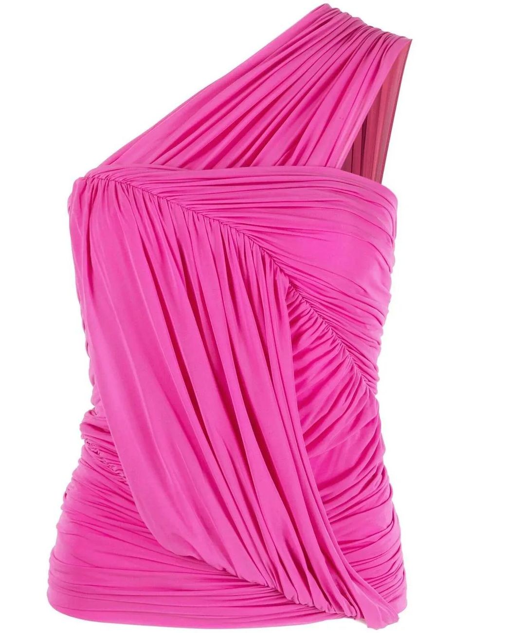 Rick Owens Pink Edfu Draped One-Shoulder Blouse