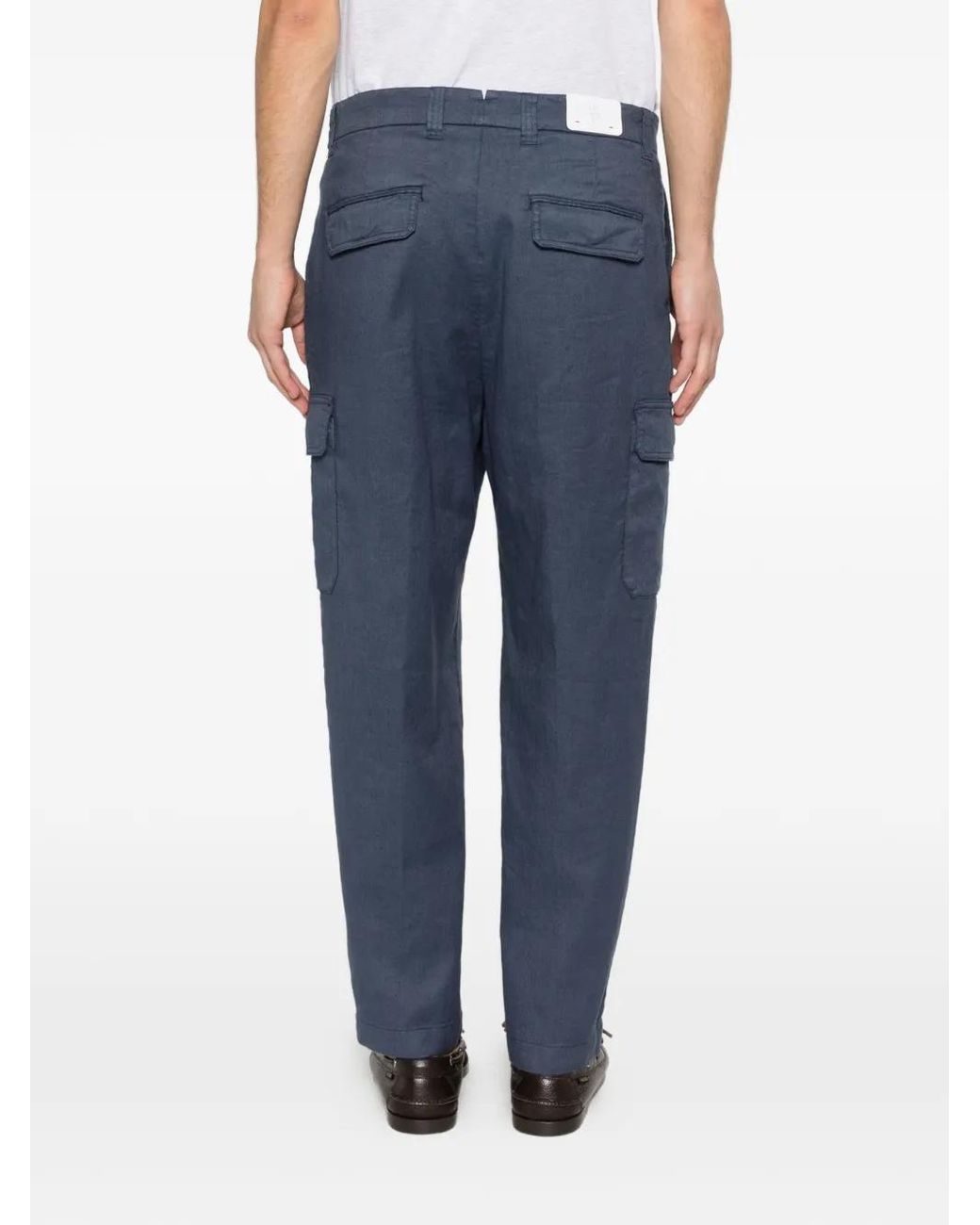 Eleventy Blue Button-Fastening Cargo Pants for men