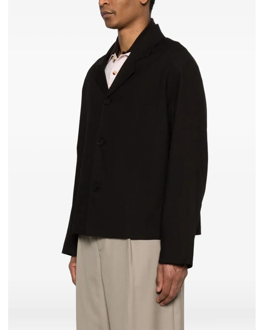 Studio Nicholson Black Buttoned Jacket for men