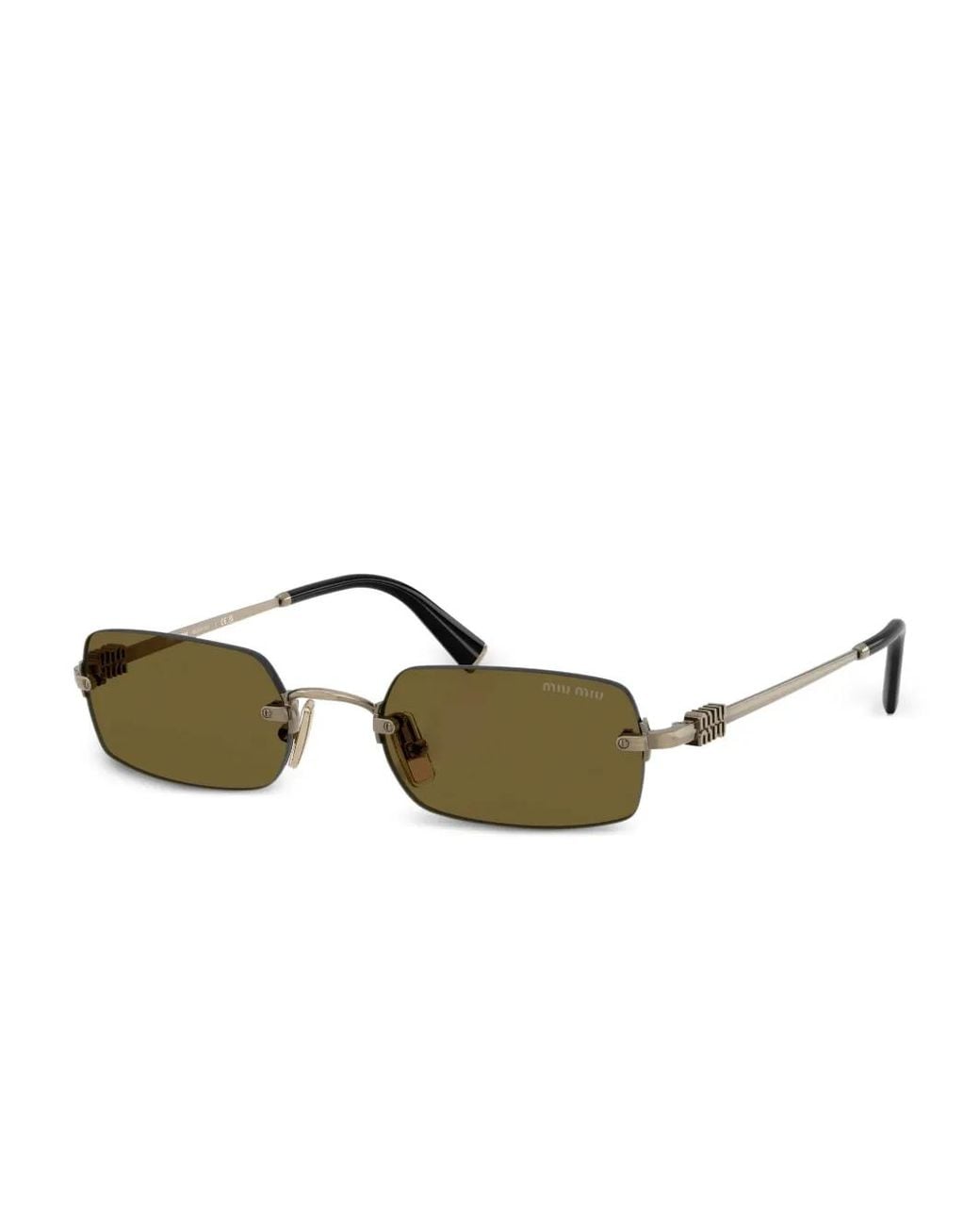 Miu Miu Metallic Rectangle-Frame Sunglasses