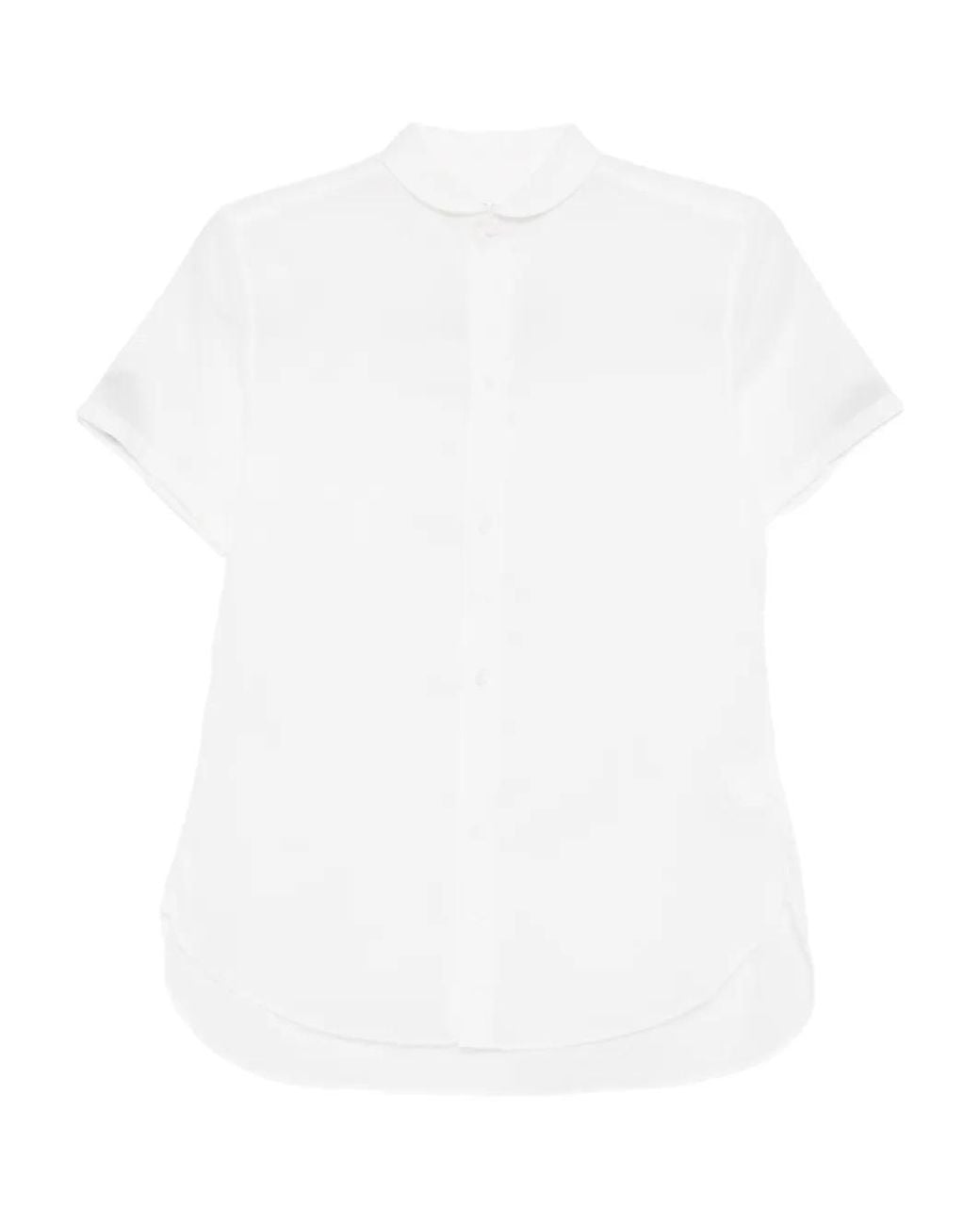 Y's Yohji Yamamoto White Rounded-Collar Cotton Shirt