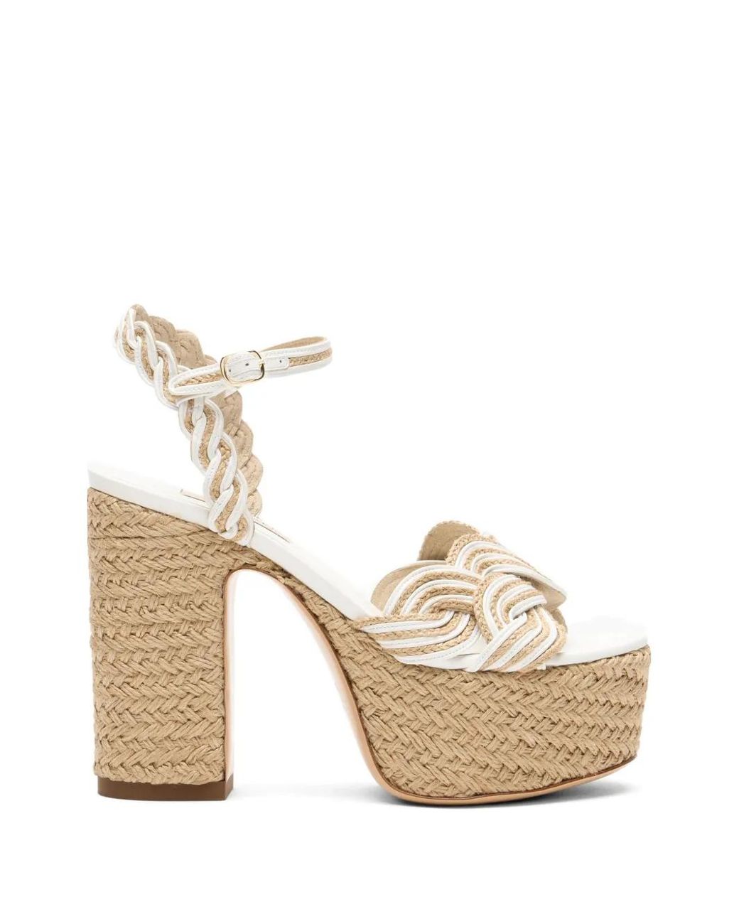 Casadei Natural Gewebte Thaiti Plateau-Sandalen
