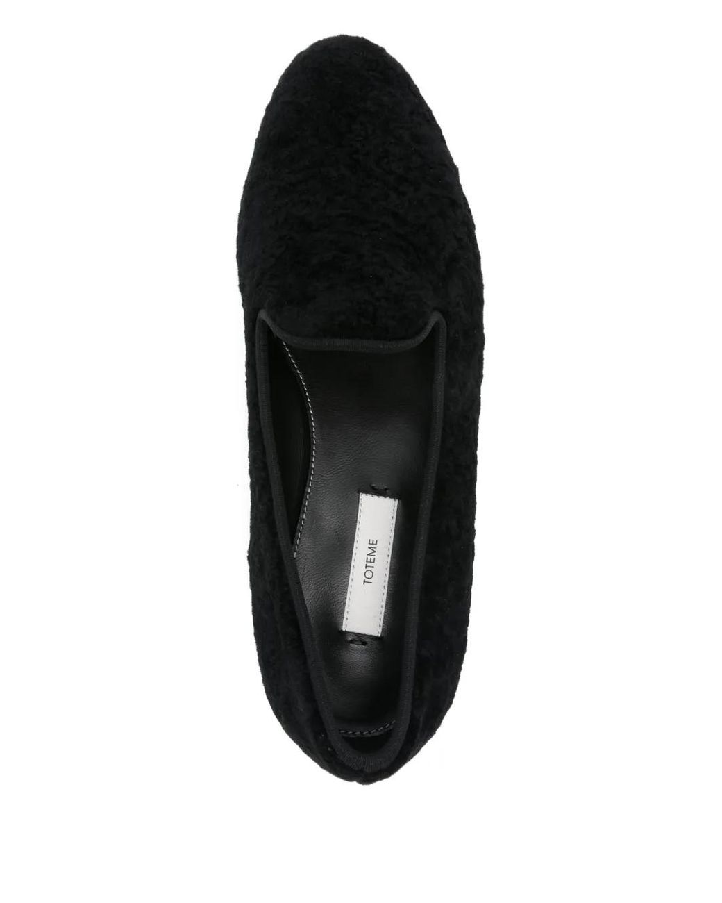 Totême Black Shearling Loafers