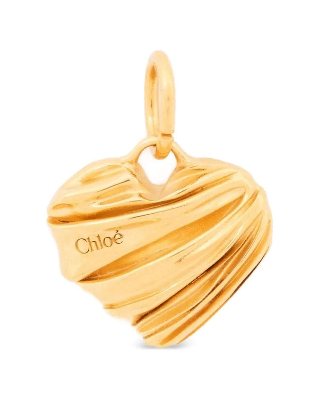 Chloé Metallic Pleated Heart Charm