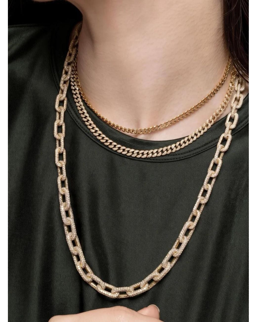 SHAY Metallic Mini Link Diamond Necklace