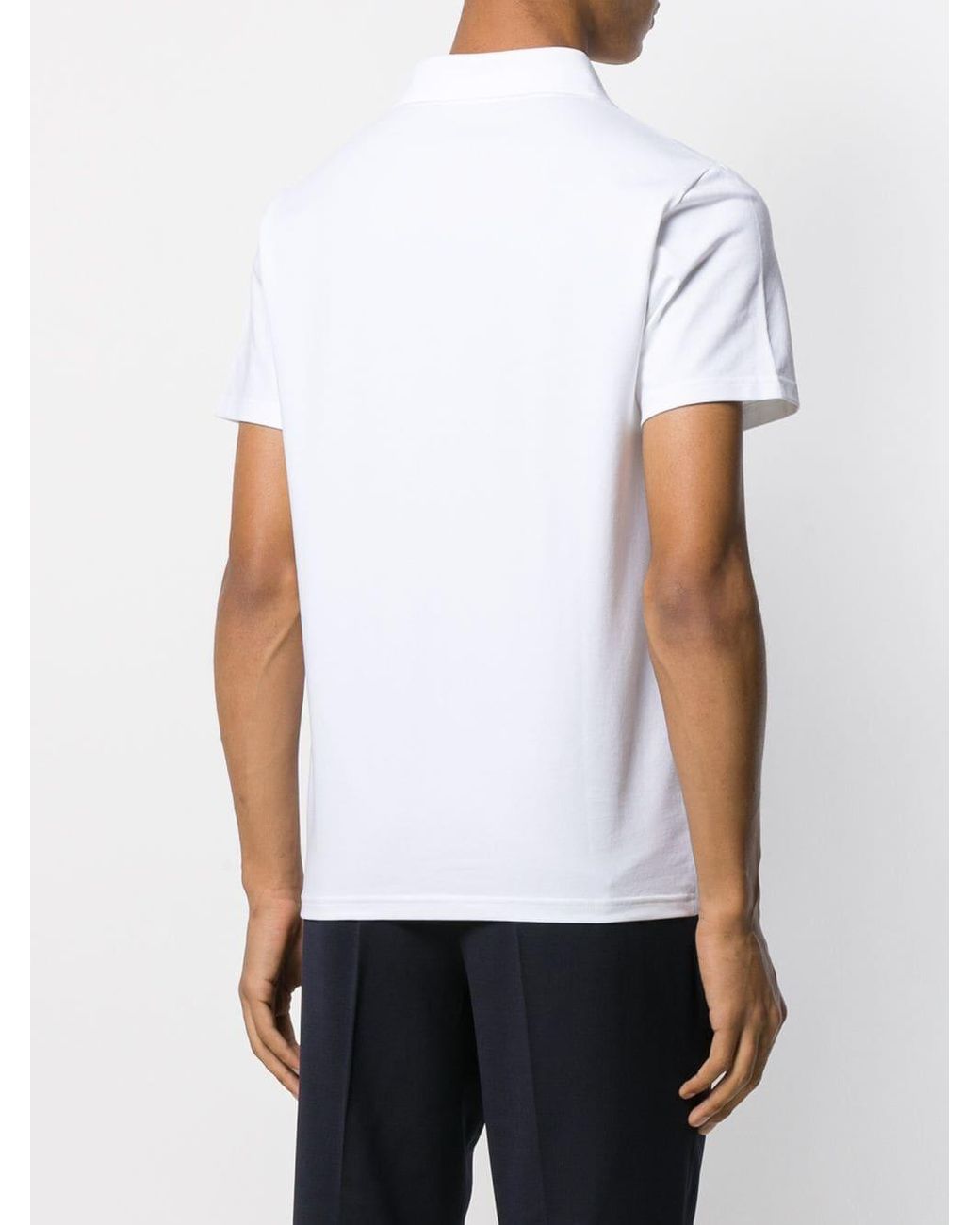Filippa K Cotton Fitted Buttonless Polo Shirt in White for Men - Lyst