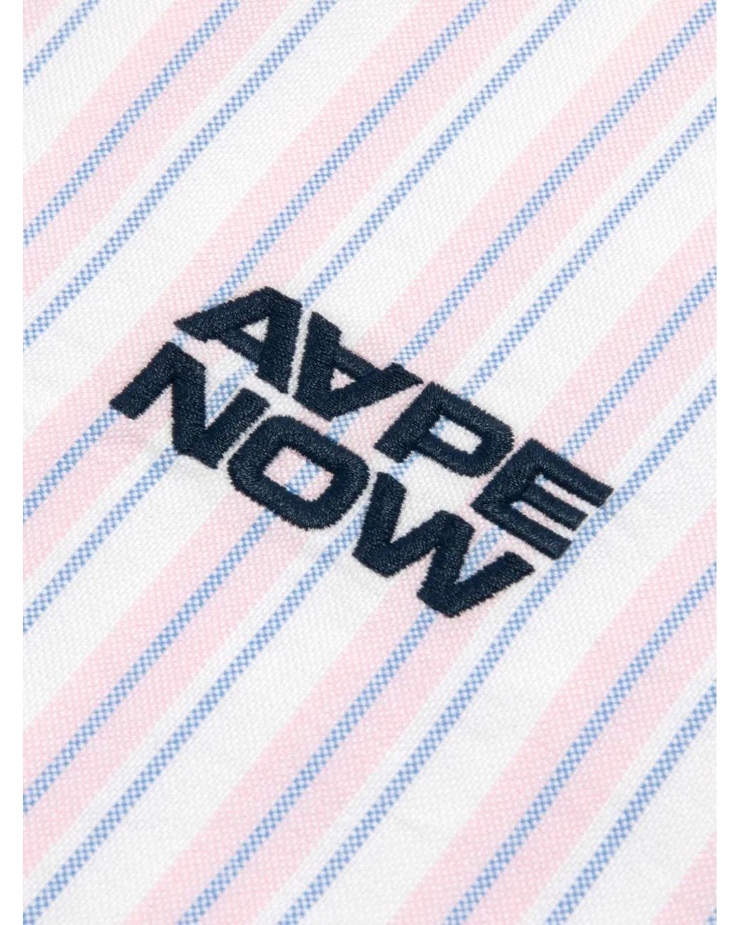 Aape By A Bathing Ape Gestreept Overhemd in het Pink voor heren