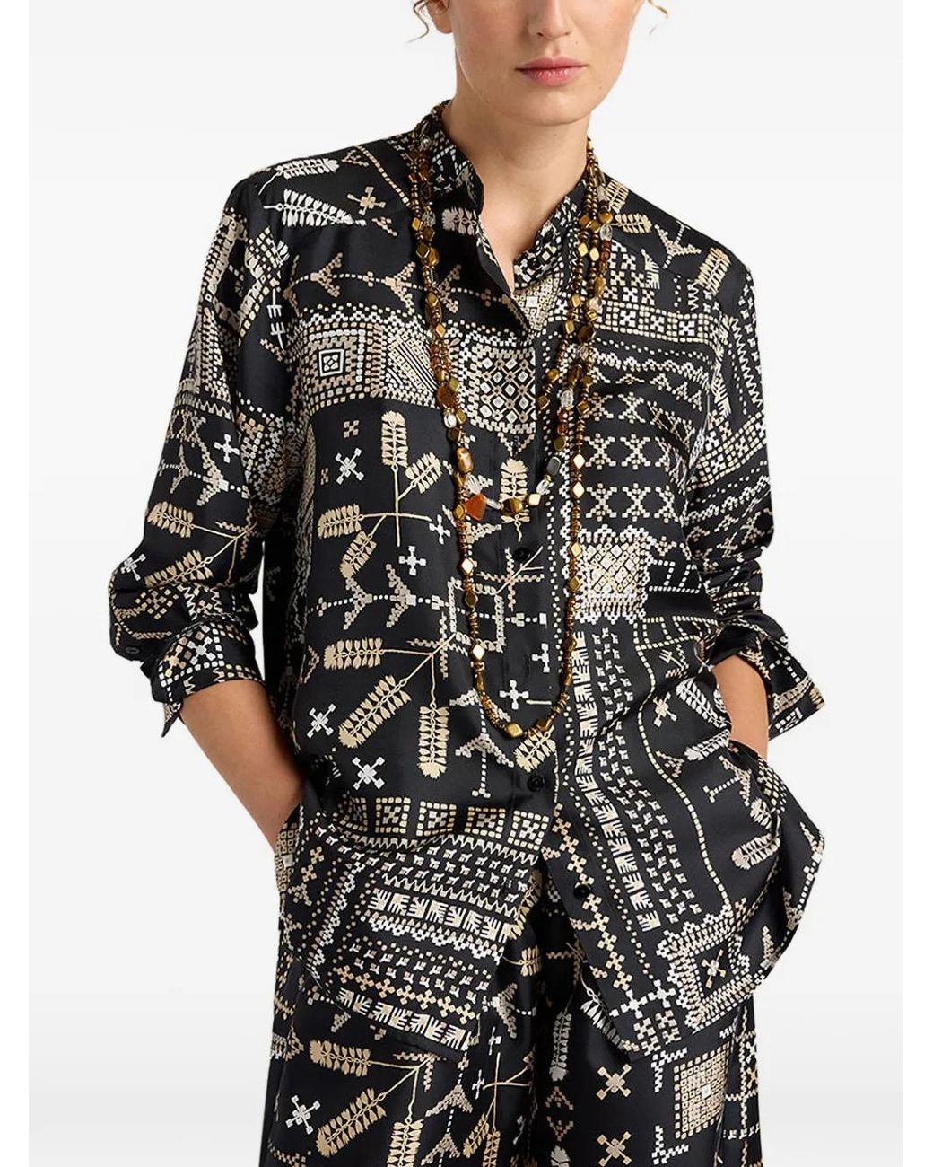 Momoní Black Patterned Shirt