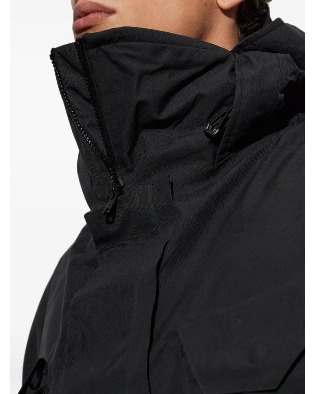 Y-3 Black Gtx Padded Hooded Coat for men