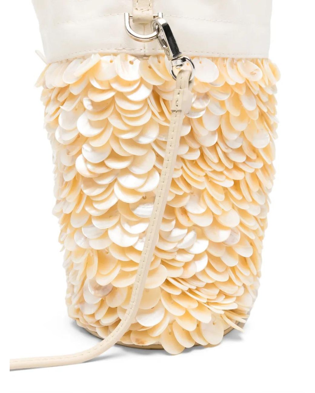Staud White Mini Lila Bucket Bag