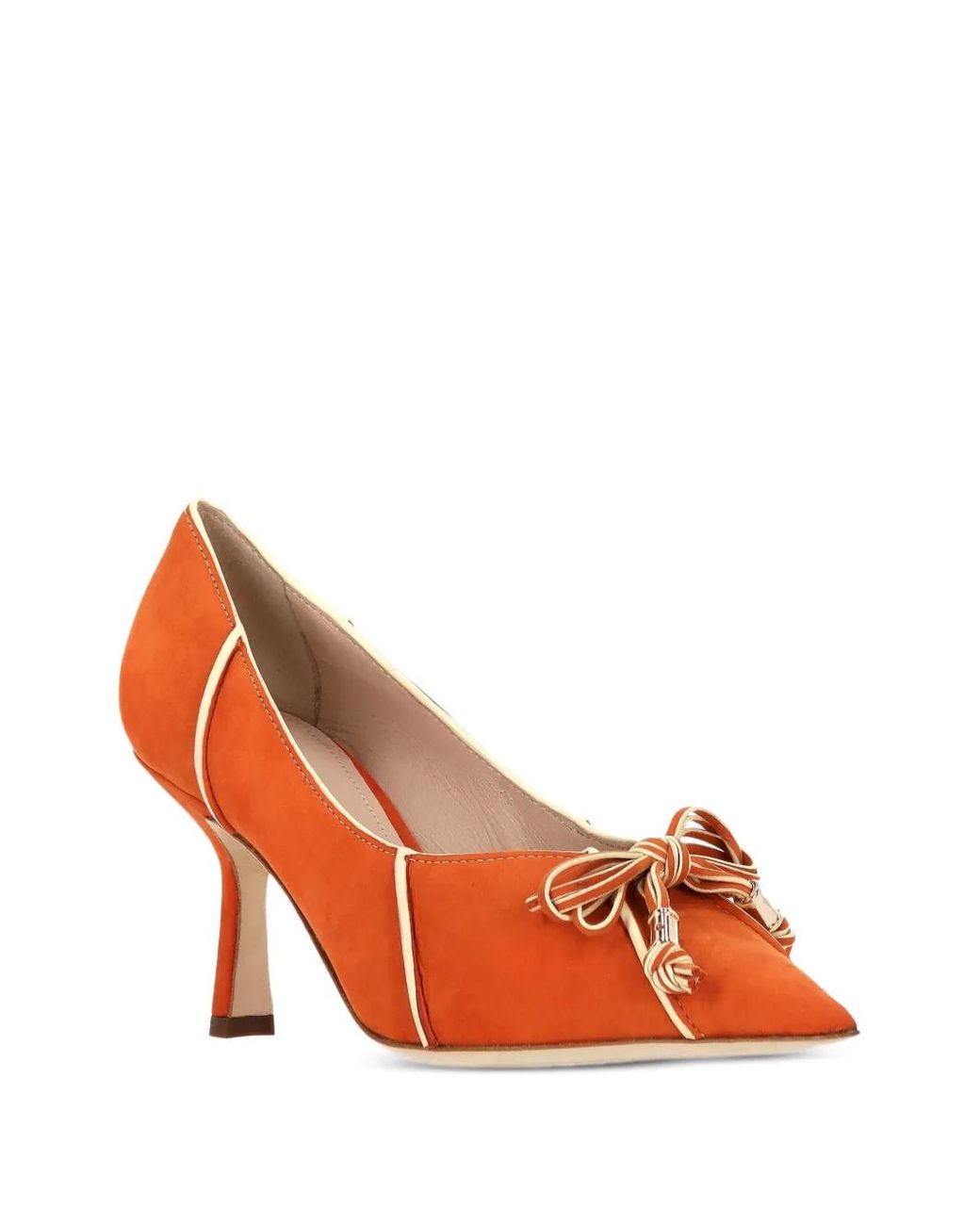 Rodo Red Bow-Detail Piped Pumps