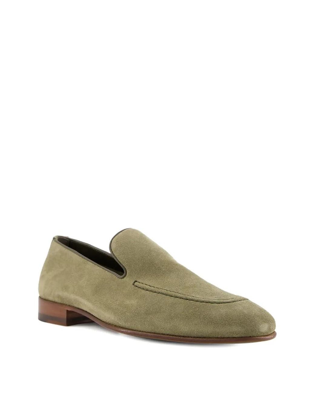 Manolo Blahnik Green Suede Loafers for men