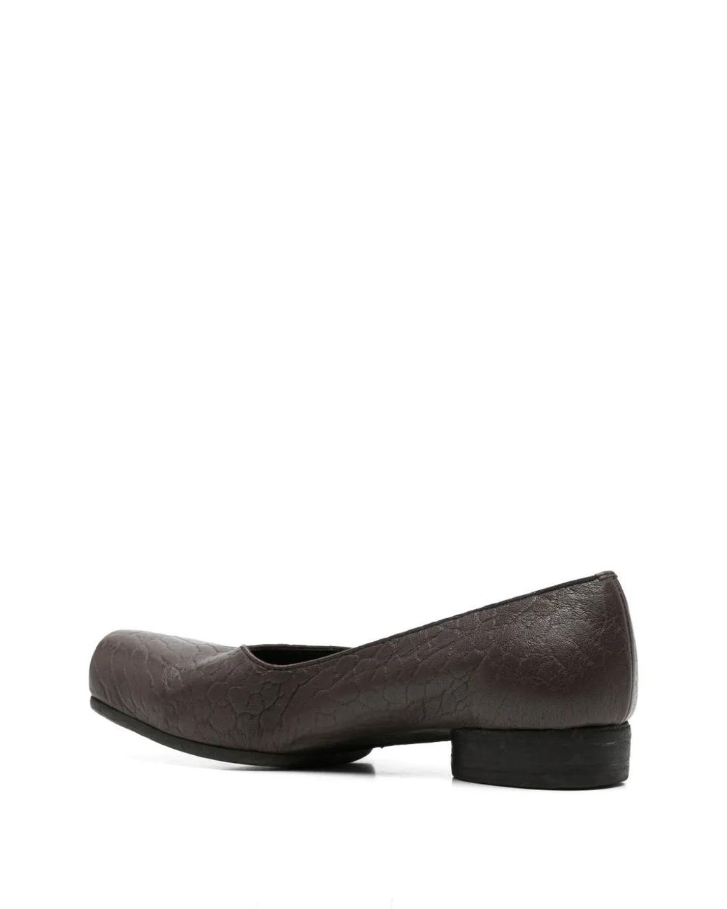 Uma Wang Gray Crinkled-Effect Square-Toe Pumps