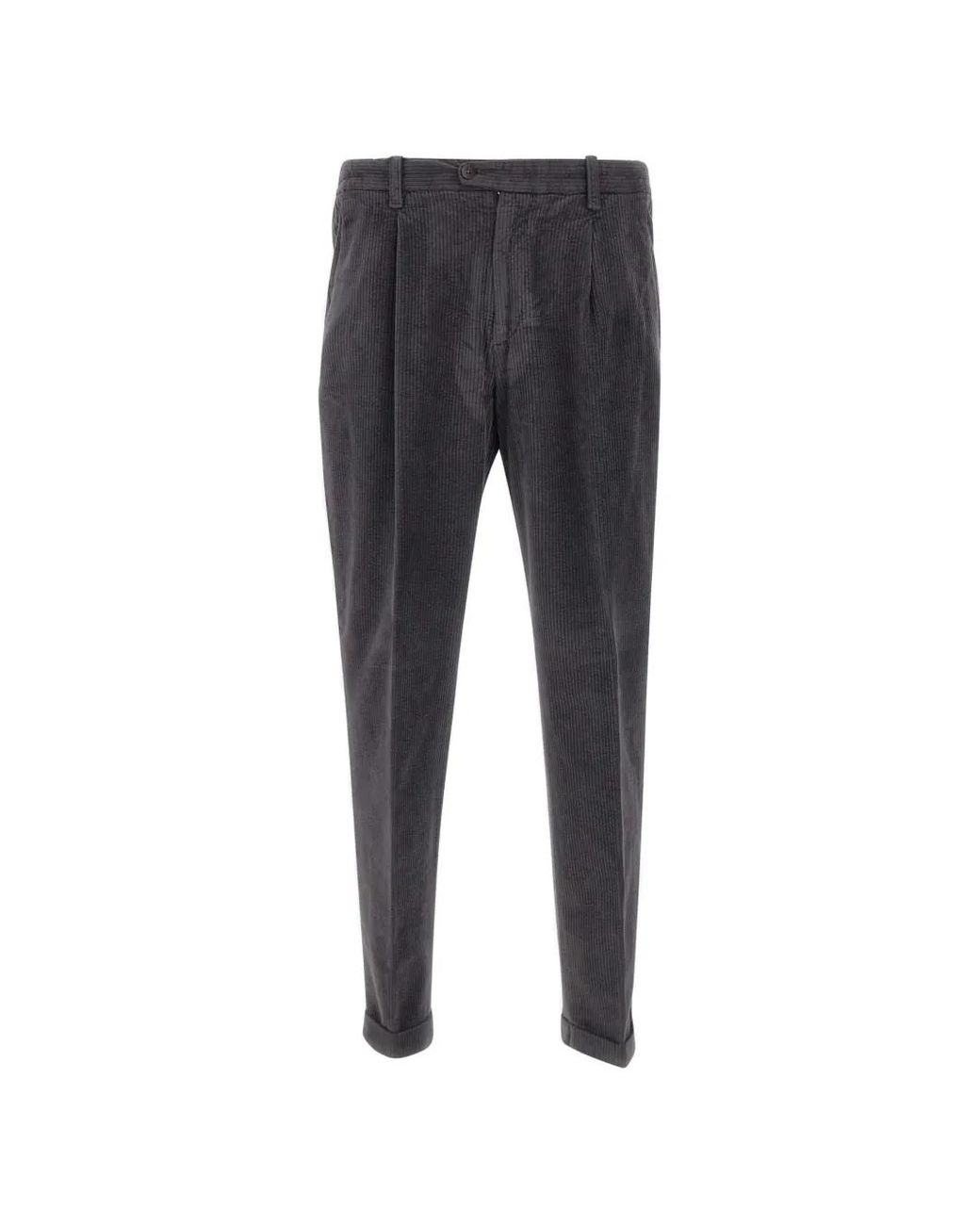 Devore Gray Corduroy Trousers for men
