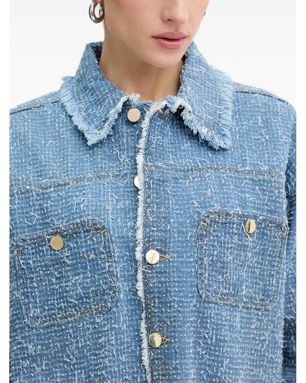Guess Blue Denim Tweed Jacket
