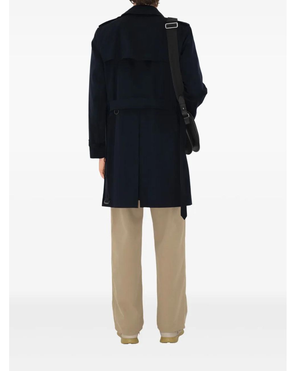 Burberry Blue Mid-Length Kensington Heritage Trench Coat for men