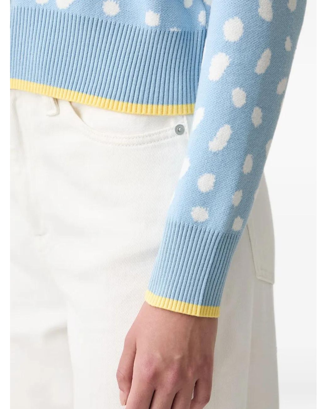 Never Fully Dressed Blue Cardigan À Pois