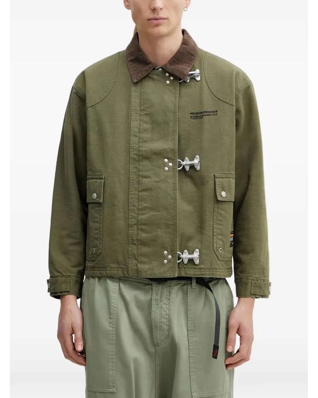 Neighborhood Green Corduroy-Collar Bomber Jacket for men