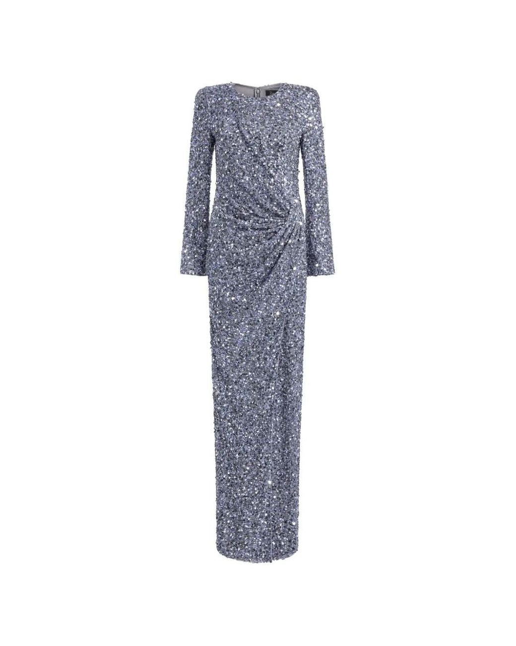Jenny Packham Blue Robe Longue Marie À Sequins