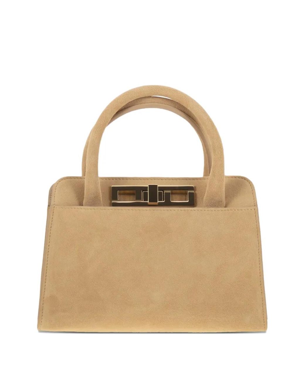 Fabiana Filippi Natural Small Suede Tote Bag